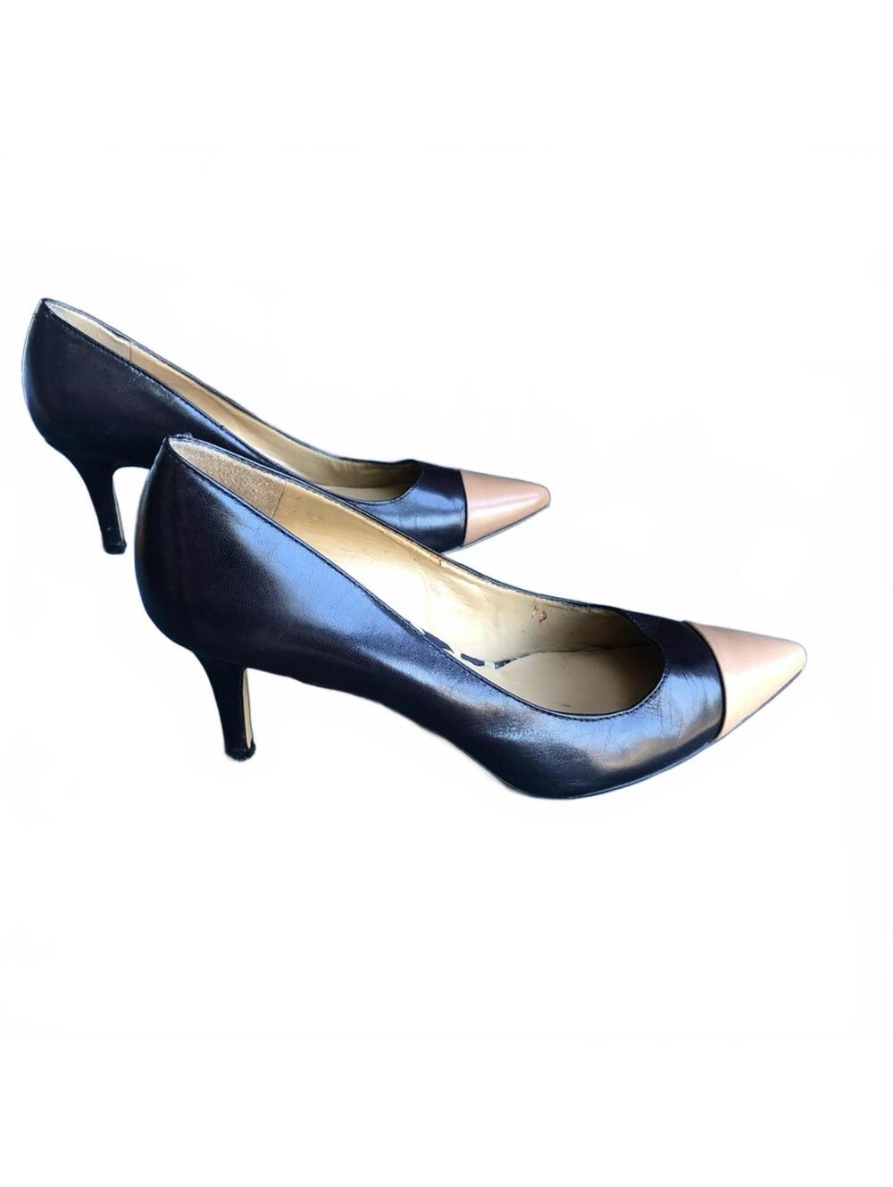 Ann Taylor Navy & Tan Cap Toe Heels Size 7